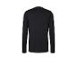Zwart T-shirt met lange mouwen en ronde hals, achterkant.