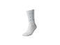 Chaussette blanche avec lettres bleues