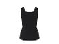 Zwarte geribbelde tanktop voor dames, achteraanzicht.