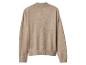 Pull en maille beige à col montant, vue de dos