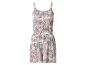 Korte dames jumpsuit met blauwe en roze paisley print