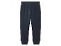 Pantalon de jogging bleu foncé avec taille et poignets côtelés.