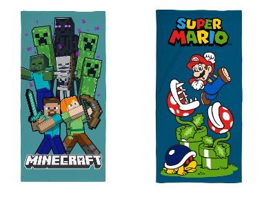 Serviette de plage pour enfant « Super Mario / Minecraft »