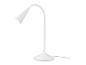 Une lampe de bureau flexible blanche avec un abat-jour conique.