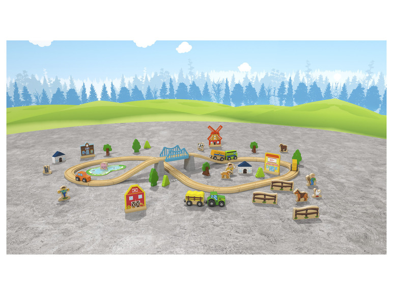 Ga naar volledige schermweergave: Playtive Houten spoorweg stad of boerderij - afbeelding 4