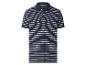 Polo homme à manches courtes rayé bleu marine et blanc.