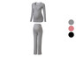 Pyjama de grossesse gris à manches longues et pantalon