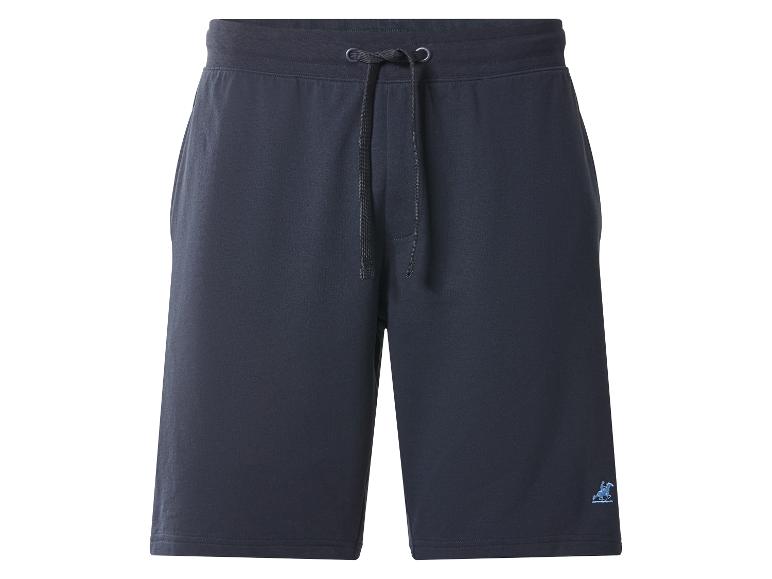 Short de survêtement bleu marine avec cordon de serrage et logo brodé.