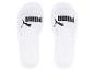 Witte Puma slippers met zwart logo.