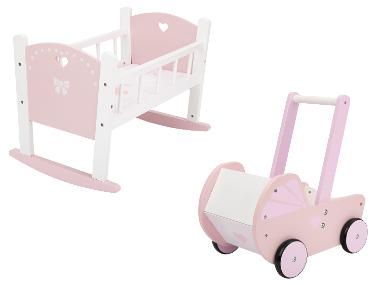 LUPILU® Berceau ou landau en bois pour poupées
