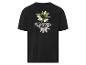 T-shirt noir Plantopia avec imprimé floral.