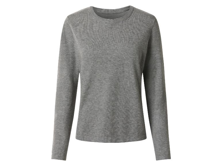 Grijs dames shirt met lange mouwen en ronde hals