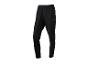 Pantalon de sport noir avec un petit logo gris sur la cuisse gauche.