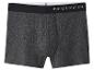 Boxer gris foncé avec bande élastique noire et coordonnées imprimées
