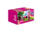 Barbie driewieler met mand, roze en wit.
