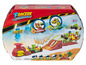 Jeu T-Racers Turbo Tuning Teams avec voiture, lanceur, rampe et zone de cactus