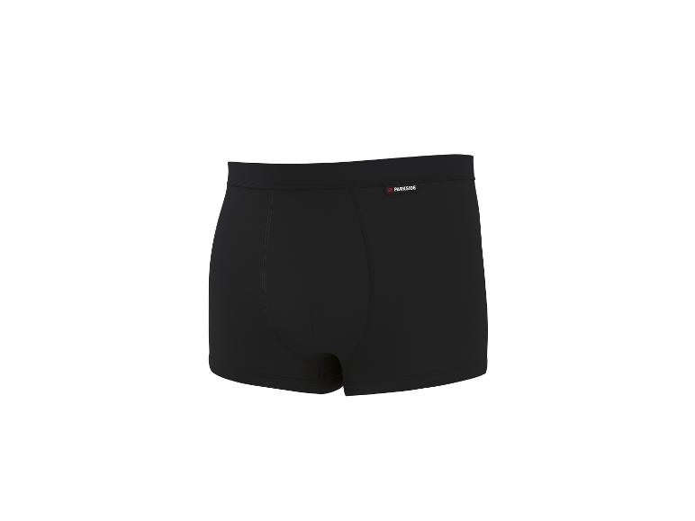 Boxer noir pour homme avec ceinture élastique et détails de couture.