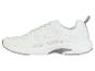 Witte sportschoen met grijze accenten.