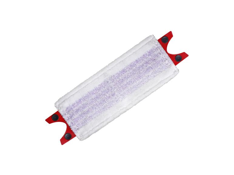 Une serpillière Vileda de rechange avec une bande violette.