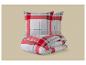 Dekbedovertrekset met rood, grijs en wit ruitpatroon