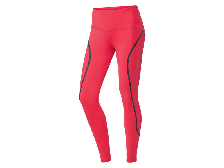 Rode sportleggings met zwarte details.