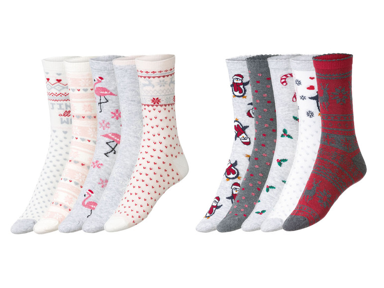 Aller en mode plein écran esmara® Set de 5 paires de chaussettes de Noël dans une boîte cadeau - Photo 1