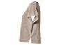 Beige damesblouse met korte mouwen en gestructureerde stof, zijaanzicht.