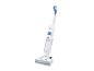 Witte en blauwe Silvercrest draadloze steelstofzuiger met dweilfunctie