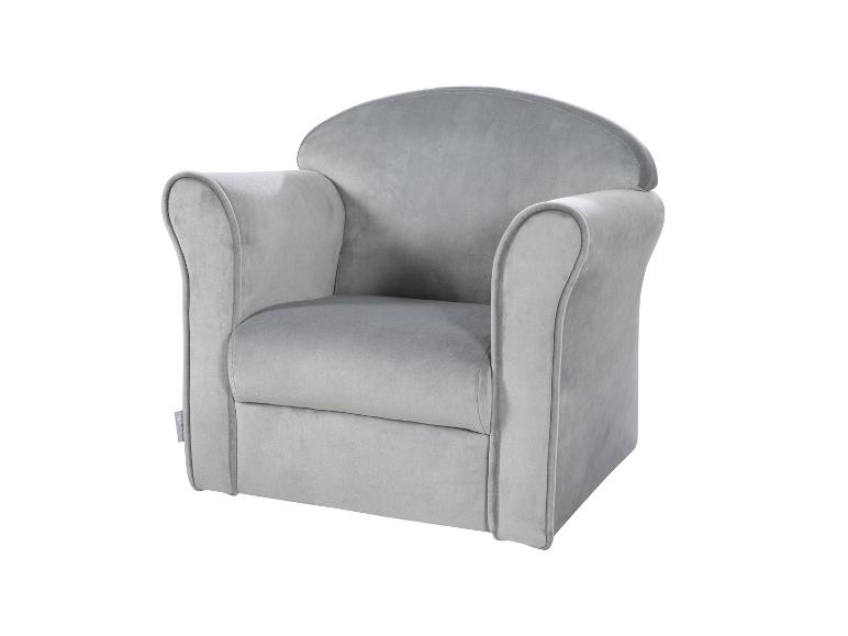 Fauteuil enfant en velours gris clair