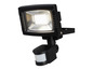 Projecteur LED noir avec détecteur de mouvement.