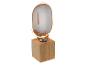 Lampe de table avec base en bois et ampoule à filament ovale