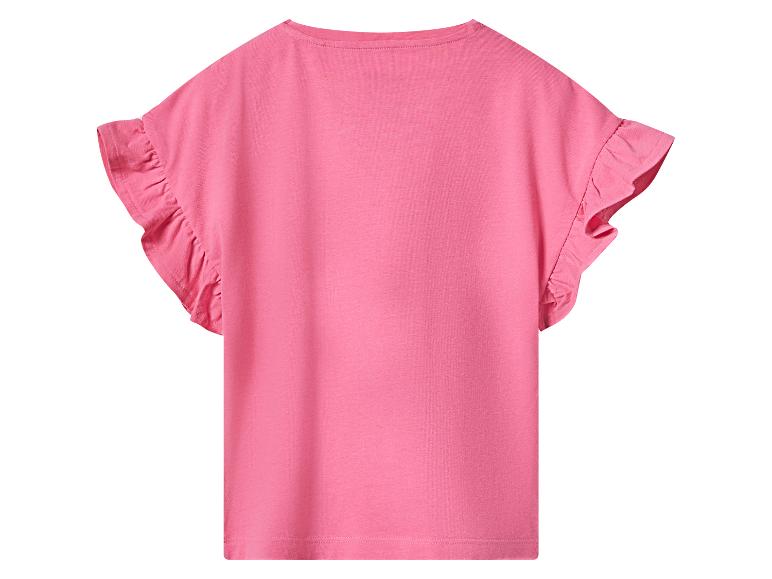 T-shirt rose pour enfant avec manches à volants