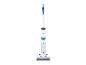 SilverCrest sproeimop met een wit en blauw lichaam en een grijs reinigingspad