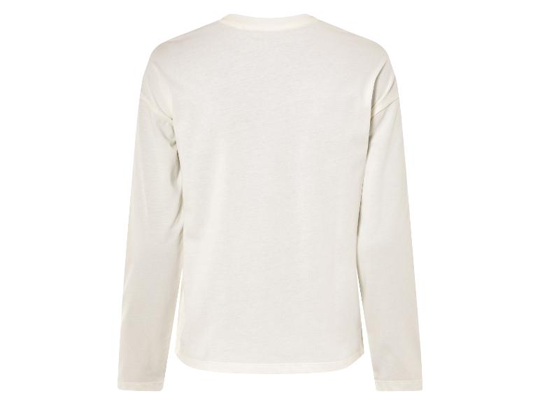 T-shirt blanc à manches longues, vu de dos.