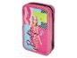 Trousse Barbie rose à deux compartiments.