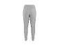 Grijze joggingbroek met elastische tailleband en boorden bij de enkels, achteraanzicht.