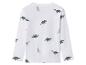 T-shirt blanc à manches longues avec motif de dinosaures verts