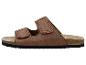 Sandales marron façon daim à deux brides avec semelle motif liège