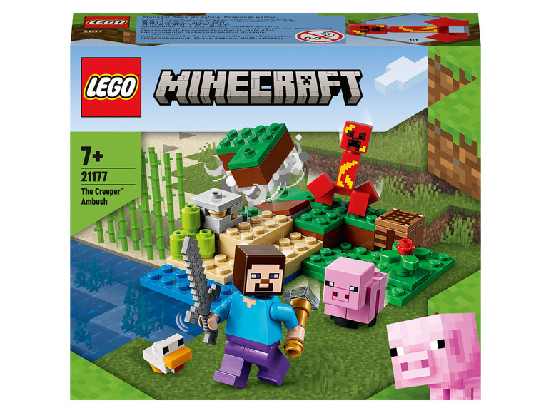 Ga naar volledige schermweergave: Lego Minecraft »De hinderlaag van de Creeper« (21177) - afbeelding 1