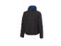 Zwart sportjack met blauw gevoerde capuchon