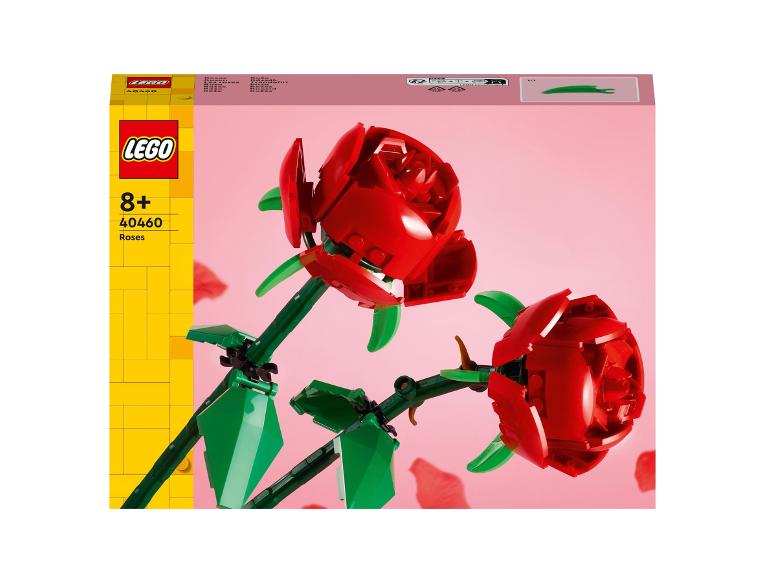 Ensemble Lego avec deux roses rouges.