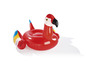 Een opblaasbaar flamingo zwembadring met parrot vleugels.