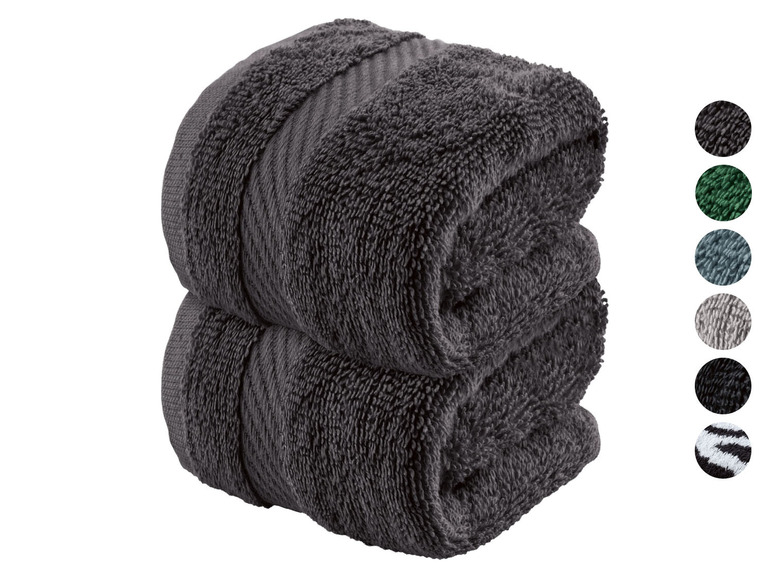 Aller en mode plein écran LIVARNO home Serviette de toilette en éponge, set de 2, 30 x 50 cm - Photo 1