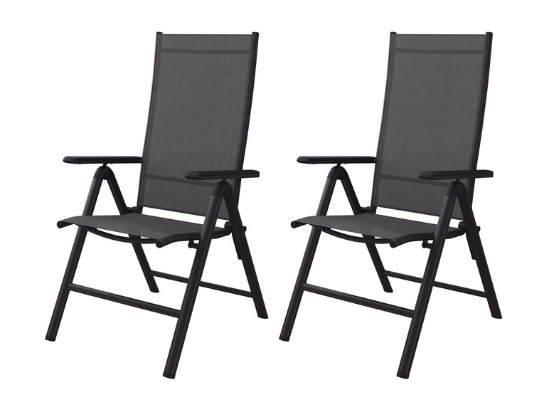 Aller en mode plein écran Chaises de jardin pliantes en aluminium set de 2 LIVARNO home Houston - Photo 1