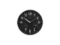 Zwarte wandklok met ingebouwde thermometer en hygrometer.