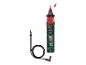 Een Parkside pen-multimeter met meetpunten en een snoer