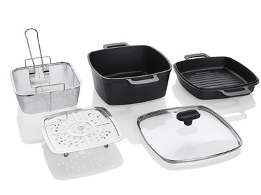 ERNESTO® Set de casseroles multifonction en fonte d’aluminium