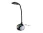 Lampe de bureau LED noire avec bras flexible et base lumineuse colorée
