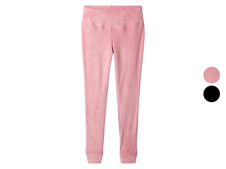 Legging en velours rose taille haute, disponible en rose et noir.