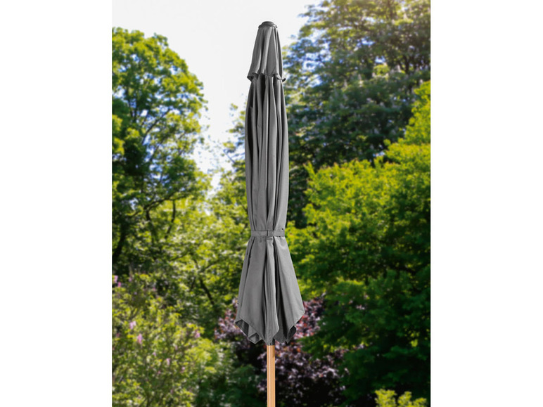 Ga naar volledige schermweergave: LIVARNO home Parasol met slinger, aluminium, houtlook, 3 m, antraciet - afbeelding 5